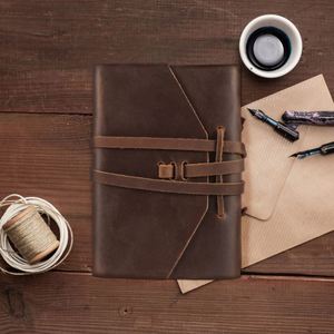 Custom Logo Leather <b>Diary</b> Journal Vintage Style Hardcover Writing <b>Notebook</b> for Gift A4/A5/A6 Sizes OEM/ODM Available - Product Image 2
