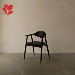 Chaise de salle à manger en bois massif durable de style nordique simple, avec revêtement en tissu, <span class=keywords><strong>fauteuil</strong></span> de salle à manger <span class=keywords><strong>vintage</strong></span> peint en <span class=keywords><strong>noir</strong></span> - Product Image 3