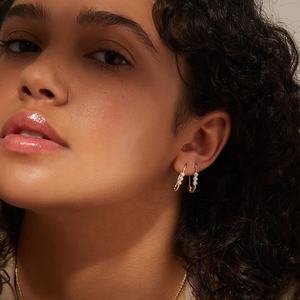 Haute qualité luxe 14k plaqué or bijoux 925 argent Sterling perle d'eau douce épingle de sûreté boucle d'oreille - Product Image 6