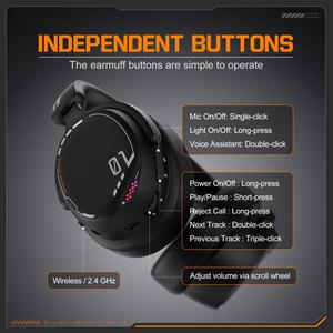 Auriculares para juegos <span class=keywords><strong>ONIKUMA</strong></span> GT886 de buena <span class=keywords><strong>calidad</strong></span>, con triple modo de conexión (Bluetooth, 2.4G y cableado) para deportes electrónicos. - Product Image 4
