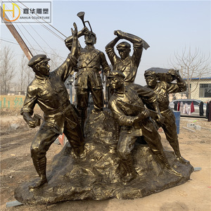 Escultura Temática del Ejército Rojo de Jiahua, Figura de Fibra de Vidrio Fundida para Montaje en Suelo Exterior, Decoración de Paisaje - Product Image 3