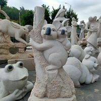 Figurines d'animaux en pierre naturelle, décoration extérieure de jardin personnalisée, grande taille, joli Sculpture Koala australie