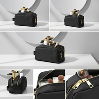 Trousse de Maquillage Multi-Compartiments avec Double Fermeture Éclair, Pochette Organisateur Cosmétique Portable, Sac de Voyage pour Articles de Toilette à Accès Facile pour Usage Quotidien