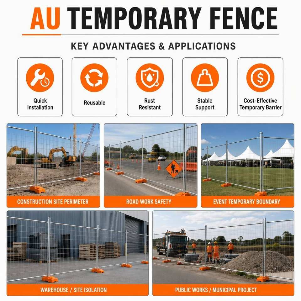 Australian Construction Temporary Fencing System Galvanized Steel Mesh ...