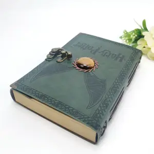 Natural Tiger Eye Stone Clear Quartz Crystal Creative Gemstone Decoration Magic Notebook Harry NoteBook For Gift