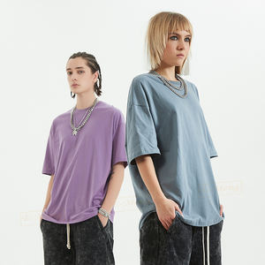 BE1309 T-shirt décontracté 100 % coton de haute qualité, épais, personnalisé, à manches courtes, coupe oversize, couleur unie, vintage, délavé à l'acide, écologique - Product Image 1