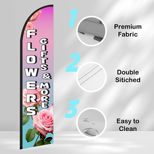 2.5*11.5 FT FLOWERS High Quality Custom Feather <b>Flags</b> Beach <b>Flag</b> for Beach Party and Advertising Promotions - Product Image 3