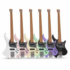 Headless 4 <b>String</b> Matte Bass Guitar Multiscale Fanned Frets Roasted Maple Neck OEM ODM Custom Wholesale - Product Image 6