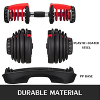 Ensemble d'haltères réglables rapides de 24 kg/52,5 lb, équipement de musculation, poids libres pour hommes et femmes