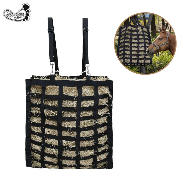 New Design Wholesale Custom Easy-Feed Heavy Duty Horse Hay Bag Lightweight Hay Bale Net Bag with 3 Colors
