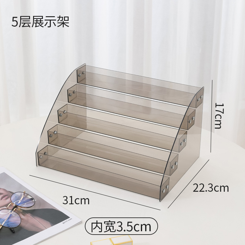 5-tier [transparent black] display rack