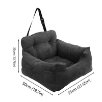 Siège de voiture pour chien en daim doux de haute qualité détachable imperméable confortable et sûr avec ceinture de sécurité et laisse de chien