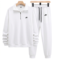 Ensemble de survêtement pour homme à col zippé, style streetwear personnalisé, coupe décontractée, deux pièces, vente en gros, fournisseur USA, OEM.