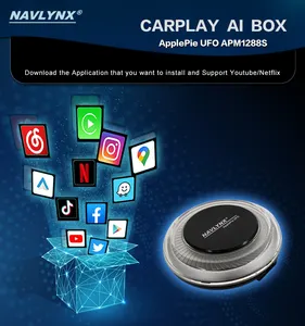 ApplePie UFO Smart Box Ai Box para Apple Carplay sem fio Android Auto Netflix YouTube LTE GPS Hyundai Kia Volkswagen Audi Benz