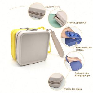 Porte-monnaie mini tendance, pochette carrée portable pour écouteurs, fermeture éclair étanche, petite bourse à monnaie en silicone durable pour les voyages - Product Image 4
