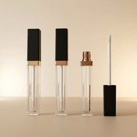Tube de brillant à lèvres vide 5 ml, tubes carrés pour brillant à lèvres liquide, contenants de luxe personnalisables avec logo, tubes de brillant à lèvres avec applicateur