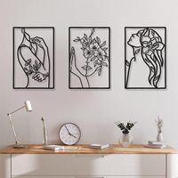 Métal Ligne Art Fleur Mur Cadres Décoration Esthétique Chambre Décor Nordique Décor À La Maison