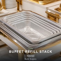 Barquettes en aluminium rectangulaires profondes RTS, logo personnalisé, livraison rapide, grande capacité, barquettes en aluminium pour la restauration, barquettes pour buffet