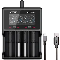 XTAR Cerdas Micro USB Dinding Charger 4 Slot Cepat QC 3.0 Cepat Isi Ulang AAA Li-ion Ni-mh Baterai Xtar 18650