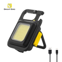 Senter LED COB portabel multifungsi, lampu gantungan kunci dapat diisi ulang USB untuk bekerja & inspeksi, Senter berkemah Mini