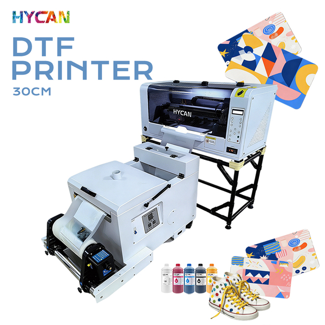 HYCAN New Tshirt DIY Heat Transfer A3 Xp600 Dtf Printer with Pigment Ink 1 Year Warranty and Powder Shaker