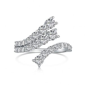 Dylam Trendy Fashion Jewelry 925 Sterling Silver <b>Open</b> <b>Ring</b> Multi-Layer Braided Wire Women 5A Zirconia Silver <b>Ring</b> - Product Image 1