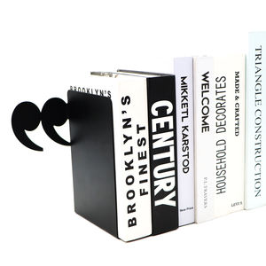Sujetalibros creativo del fabricante, proveedor de oro verificado, soporte de libro de metal negro con diseño de Comillas - Product Image 2