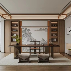 Armoire de présentation de bois massif de style chinois d'Asie du Sud-Est, moderne, pour café et vin, durable, multifonctionnelle pour salon, chambre à coucher, villa - Product Image 1