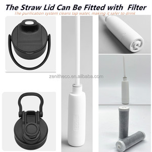 Bouteille isotherme en acier inoxydable avec filtre remplaçable, filtres à charbon alcalin, écologique pour une utilisation en extérieur et à domicile - Product Image 4