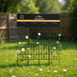 Treillis de jardin en métal FKS SOSIUN 71 x 19,7 Noir Antirouille Support extérieur pour plantes grimpantes - Product Image 2