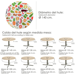 Coperta rotonda antimacchia O/ 140 cm. Frutti Fantasia - Product Image 5