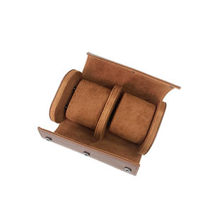 กล่องเก็บนาฬิกากำมะหยี่1ช่องกล่องหนังแท้ PU แบบม้วนได้สำหรับเดินทางโลโก้ออกแบบได้ตามต้องการ - Product Image 3