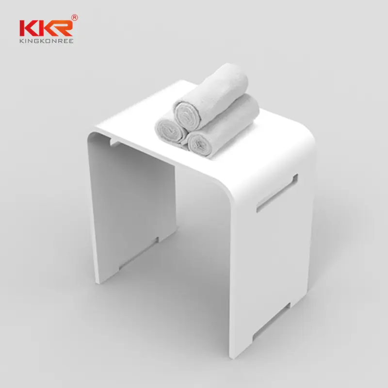 KKR Custom Size Simple Design Bathroom Stool Acrylic Solid Surface Bath Bench Taburete Living Room Furniture Modern Matt & Gloss