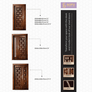 Puerta de Entrada de Acero Sofia SFI-005, Puerta Manual Antirrobo, Puerta Principal Completa - Product Image 2