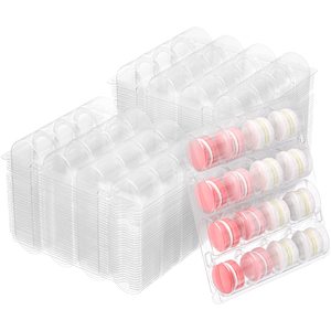 Custom Pastry Macaron Chocolate Transparent Plastic Boxes With Blister Insert For Cookie Packaging Gift Box Display Container