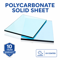 Plaque de polycarbonate solide transparente de 10-12 mm, matériau de toiture pour bâtiments, vente en gros