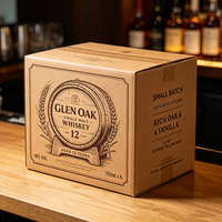 Emballage de whisky en carton ondulé biodégradable de qualité supérieure, imprimé offset, motif faisan doré, boîte de 15 ans, production 72H
