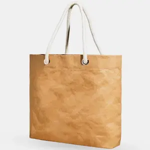 Borsa Tote da viaggio impermeabile da donna Casual di alta qualità con carta Kraft lavabile personalizzata