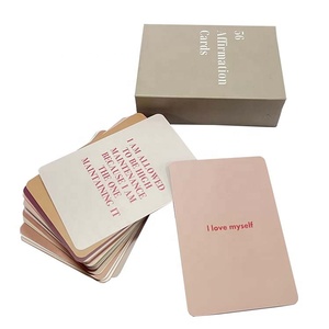 การ์ดเกมพิมพ์ลายออกแบบเอง OEM การ์ดคำคมสร้างแรงบันดาลใจสำหรับเด็กเล็ก การ์ดคำยืนยันสร้างแรงจูงใจ กระดาษแข็งเคลือบออฟเซ็ต - Product Image 5