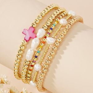 Set di Braccialetti a Croce Multistrato Impilabili con Perle, Elastici, Boho, Colorati, con Perline Cristiane, Gioielli alla Moda, Regalo Trendy - Product Image 3