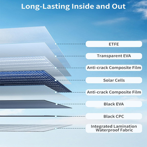 ALECTER แผงโซลาร์เซลล์แบบพับได้ 40W ประสิทธิภาพ 22% กันน้ำซิลิคอนโมโนคริสตัลไลน์เครื่องชาร์จพลังงานแสงอาทิตย์แบบพกพา USB + เอาต์พุต DC กลางแจ้ง - Product Image 5