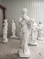 Statue de femme nue en marbre blanc grandeur nature, sculpture en pierre de statue de femme nue, sculpture en marbre blanc de fille à moitié nue,