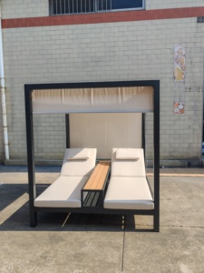 Hotel Jardín Piscina Daybed Muebles de exterior Tumbona Cama de sol Tienda de campaña con marco de aluminio Cama con dosel - Product Image 4