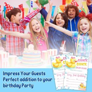 Duck Birthday <strong>Party</strong> Invites with Envelopes, First Birthday <strong>Invitations</strong> for <strong>Girls</strong> Children Lucky Duck Birthday <strong>Party</strong> Decorations - Product Image 5