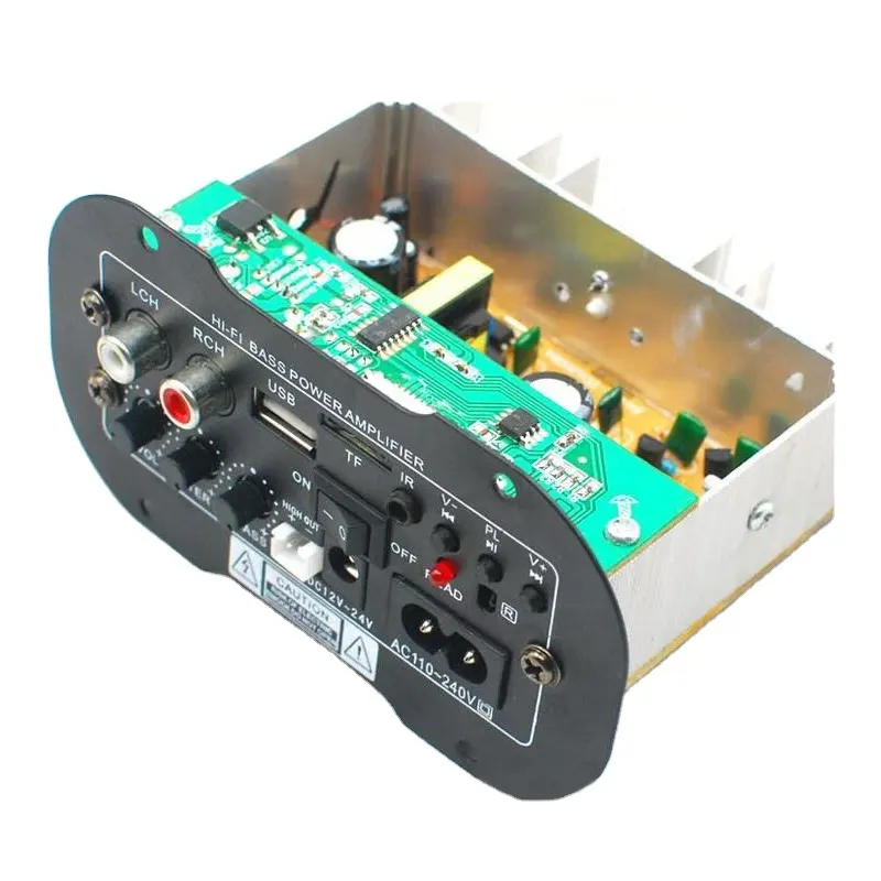 Hỗ Trợ Tùy Chỉnh 24V 220V Loa Siêu Trầm HI-FI Bass Power Amp USB Điều Khiển Từ Xa Xe Công Suất Cao Bass Amplifier TDA2009 Board