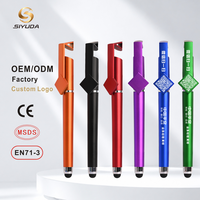 Stylo gel 3-en-1 en gros avec support de téléphone, logo personnalisé, code QR, stylo promotionnel
