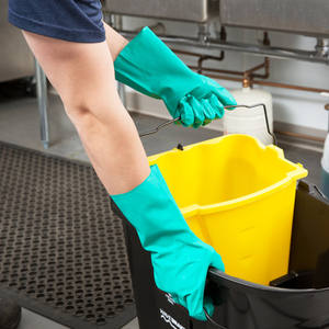 Guantes industriales de goma de nitrilo 100%, verde, blanco, XL, seguridad para las manos, 15mil, 18mil, 22mil, látex resistente a productos químicos, forrado flocado - Product Image 3