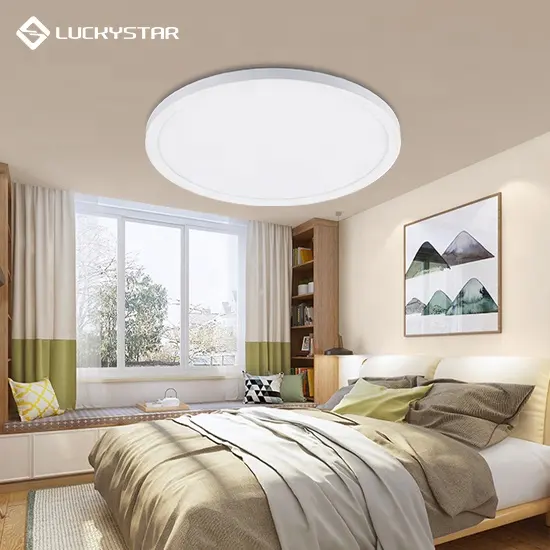 LUCKYSTAR OEM ODM Super bright High lumen surface mounted IP20 12W 4000K round ceiling led panel light for Home Office