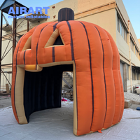 Tente en forme de citrouille, style Halloween personnalisé en usine, pour accessoire de fête à thème, maison de citrouille gonflable durable.
