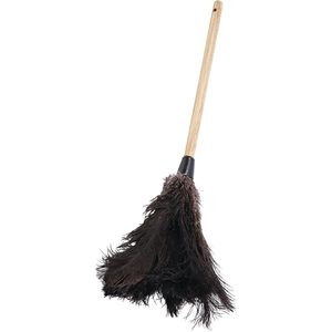 Plumeau professionnel en plumes d'autruche Boardwalk BWK20BK avec manche de 10 pouces - Product Image 1